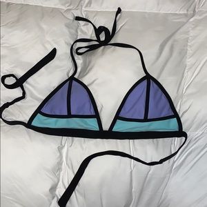 Multi color triangle bikini top.